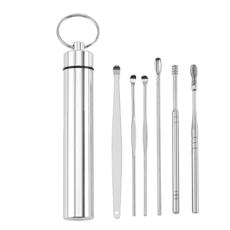 Product image KAHASIL - Korek Kuping Alat Pembersih Telinga Set isi 6 Ear Wax Picker Stainless Steel SR005 6IN1 all variant